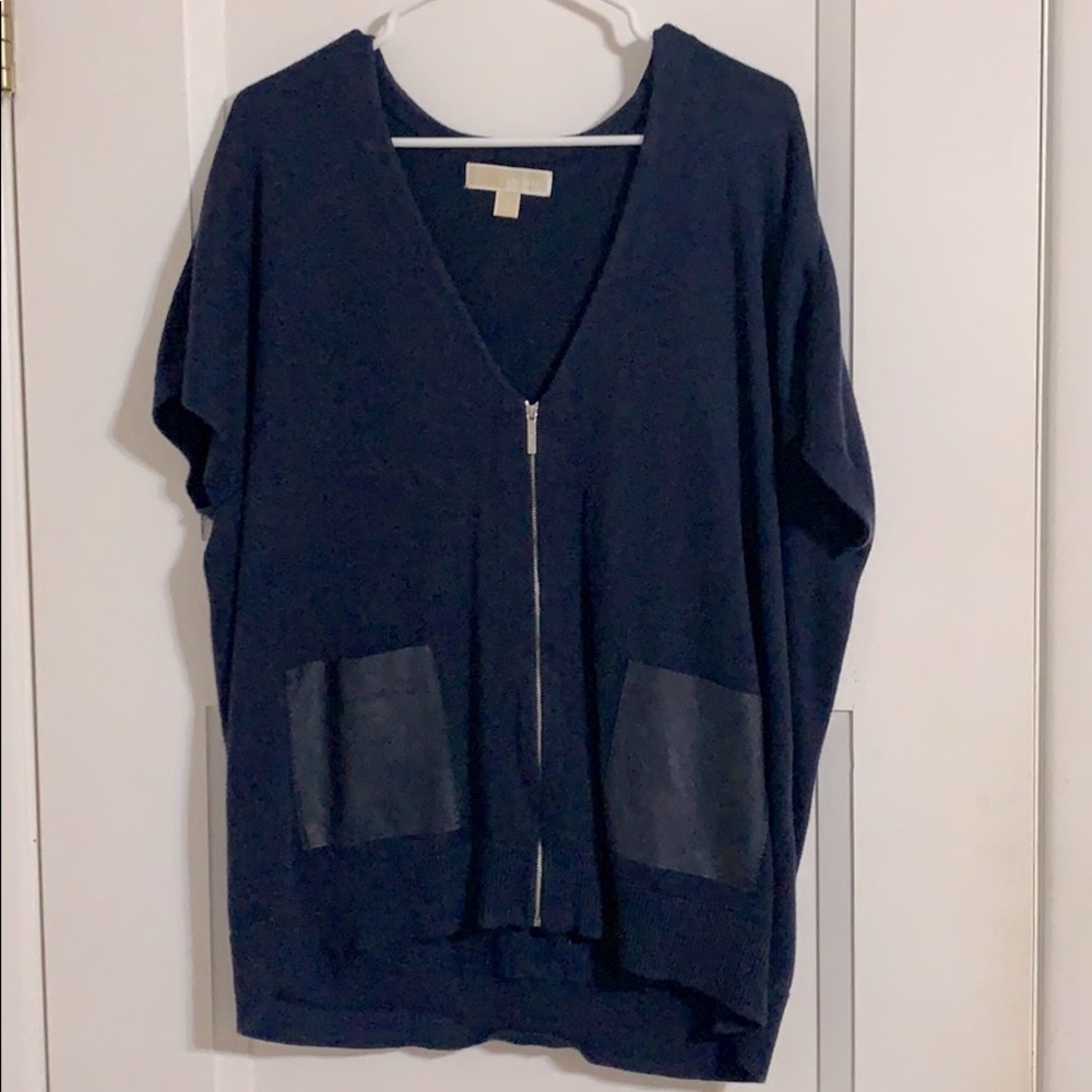 MICHAEL KORS Sweater w/leather pockets